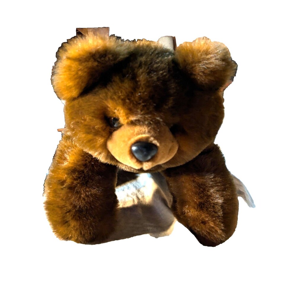 Vintage MJC Purr-Fection Minky Brown Bear Plush 18" Lovey Rare Soft